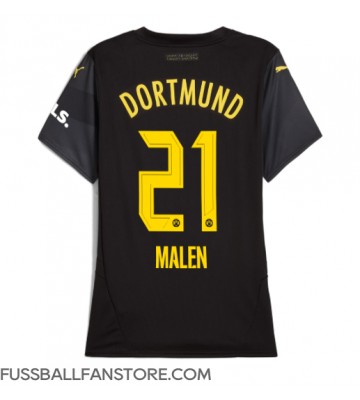 Borussia Dortmund Donyell Malen #21 Replik Auswärtstrikot Damen 2024-25 Kurzarm